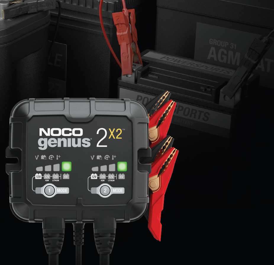 GENIUS2X2 cargador mantenedor de dos canales de 2A, 6V y 12V